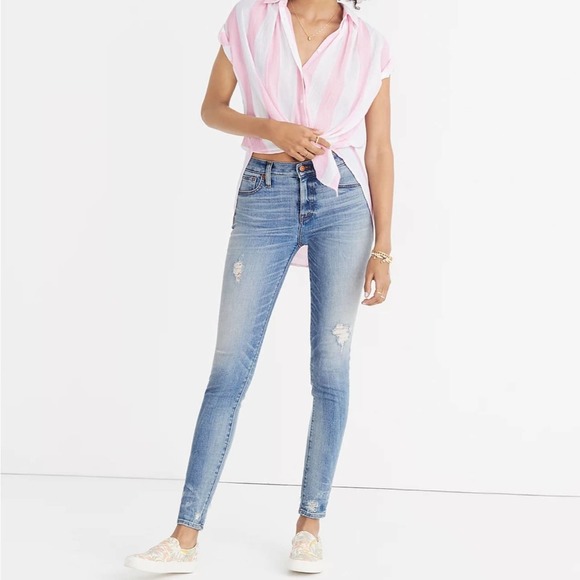 Madewell Denim - MADEWELL 9” High-Rise Skinny Jeans in Deconstructed Hem Edition size 27